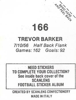 1984 Scanlens VFL Stickers #166 Trevor Barker Back